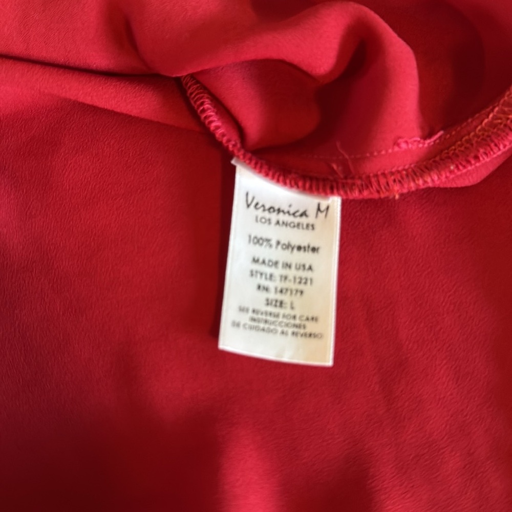 Veronicam Women’s Vneck Blouse Long Sleeves Size L - Picture 10 of 10